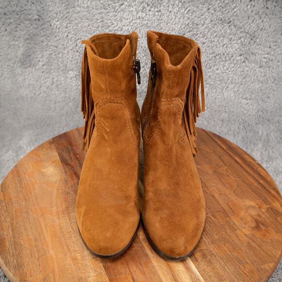 Sam Edelman Louie Ankle Bootie Suede Leather Boot Brown Women's Size 7.5 - Picture 2 of 9